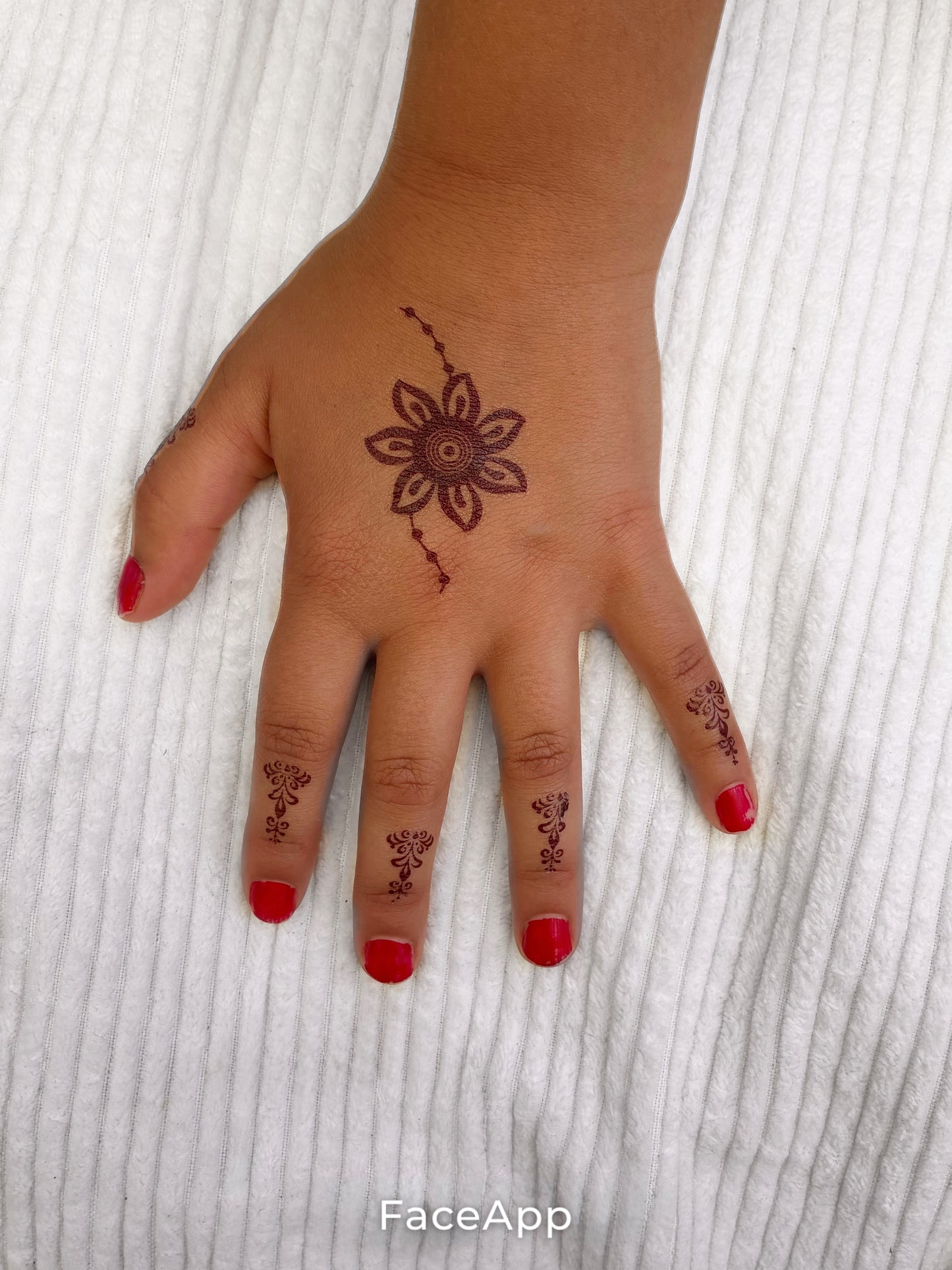 Kids Red Henna Tattoo Set