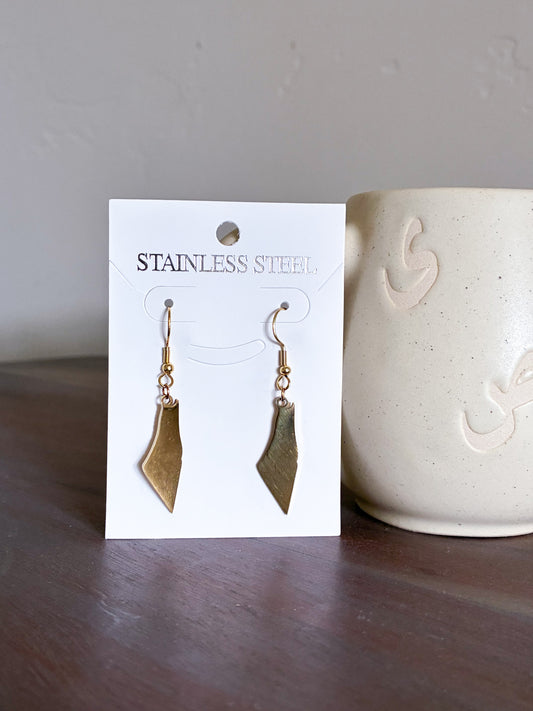 Minimalist Gold Map Silhouette Earrings