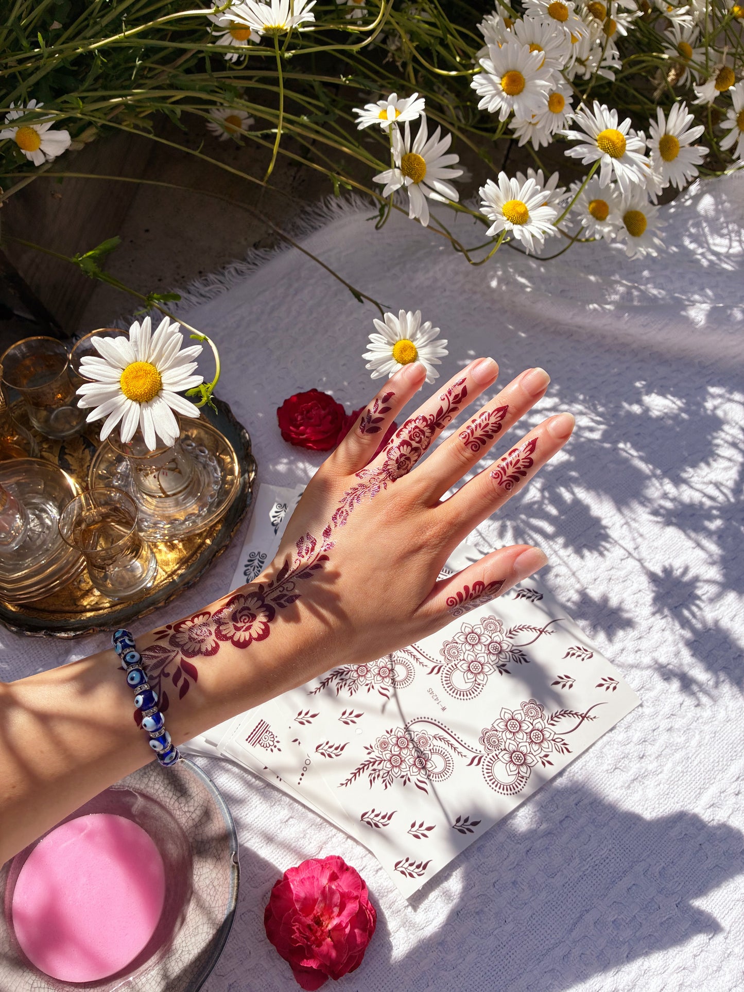 Red Henna Tattoo Creative Set