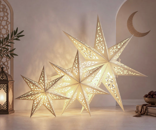 Ramadan 4-Piece Light-Up Hanging Lantern Set