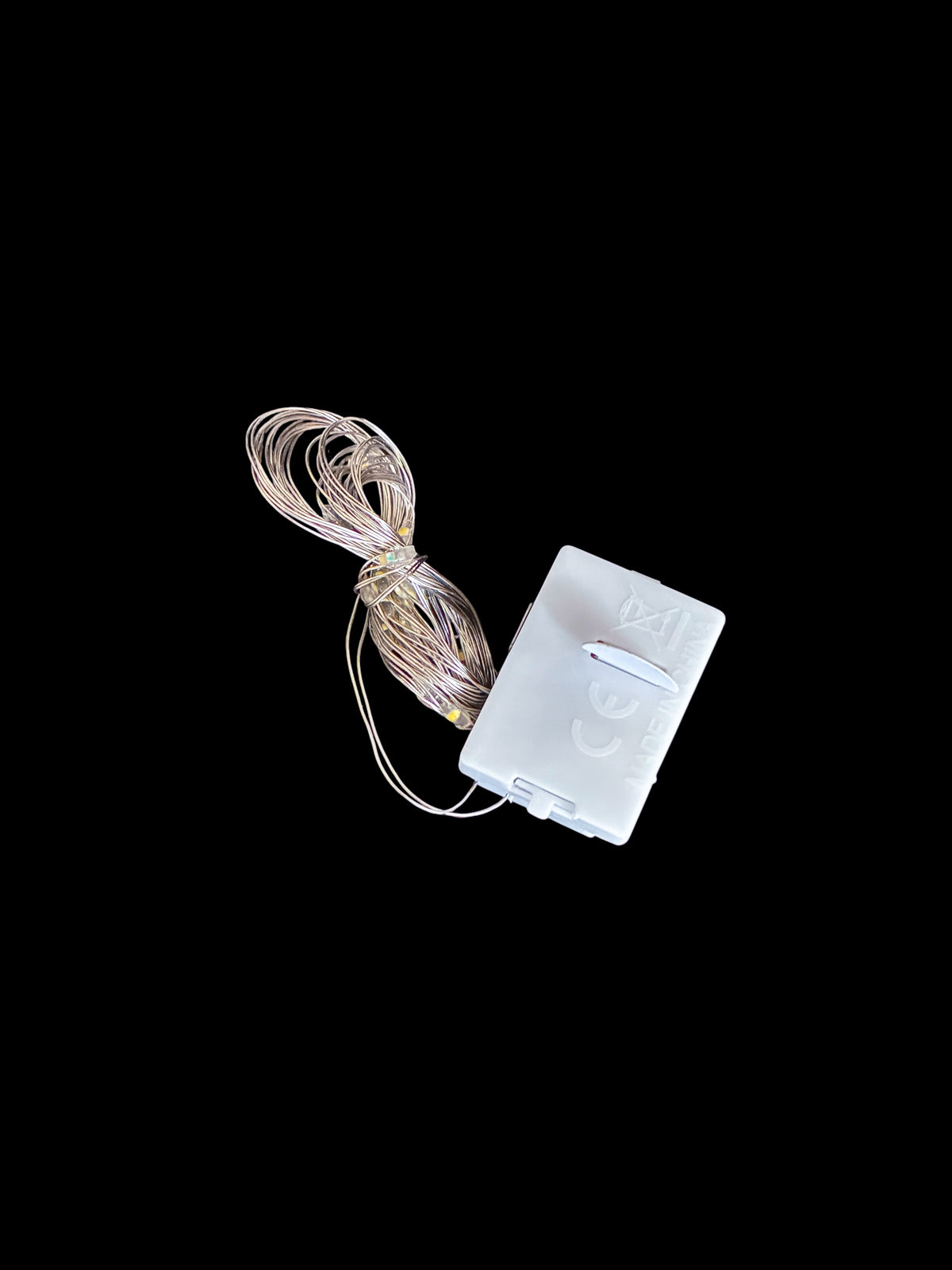 A fairy light with battery attached. 